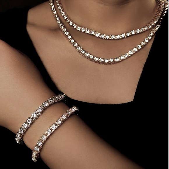 1pcs Emerald Cut Iced Box Square Chain Crystal Bracelet - Picture 4 of 16